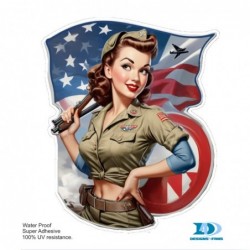Sticker PinUp Flag