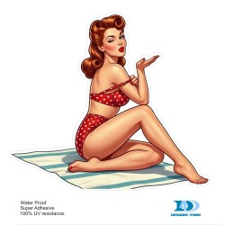 Sticker PinUp Towel Beach