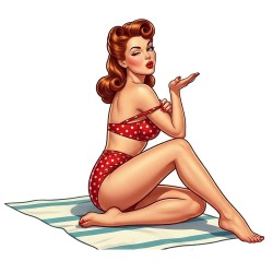 Sticker PinUp Towel Beach