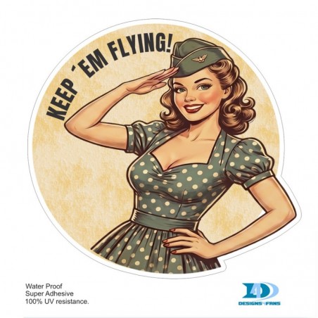 Sticker Keep ´Em Flying Pin Up